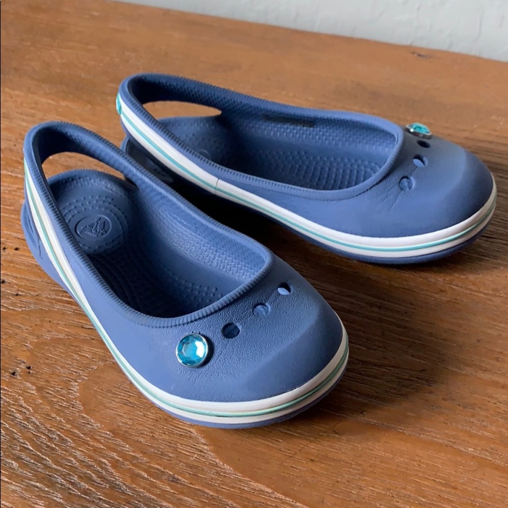 Crocs Genna II Gem Flat (Blue) girls size 9